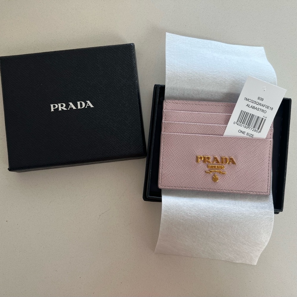 Prada, Saffiano Leather Cardholder, Alabaster Pink - Picture 6 of 10